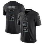 Men's Womens Youth Kids Carolina Panthers #2 D.J. Moore Nike Black RFLCTV Limited Jersey