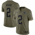 Men's Womens Youth Kids Carolina Panthers #2 D.J. Moore Nike Olive 2022 Salute To Service Limited Jersey