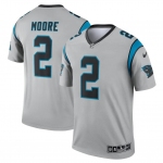 Men's Womens Youth Kids Carolina Panthers #2 D.J. Moore Silver Stitched NFL Limited Inverted Legend Jersey