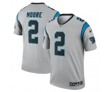 Men's Womens Youth Kids Carolina Panthers #2 D.J. Moore Silver Stitched NFL Limited Inverted Legend Jersey
