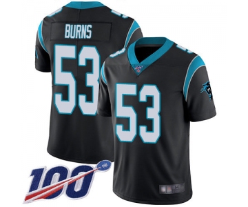 Nike Panthers #53 Brian Burns Black Team Color Men's Stitched NFL 100th Season Vapor Limited Jersey