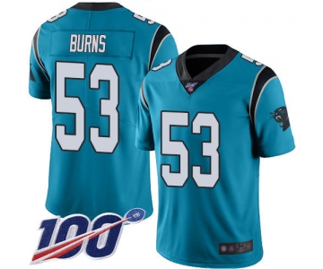 Nike Panthers #53 Brian Burns Blue Alternate Men's Stitched NFL 100th Season Vapor Limited Jersey