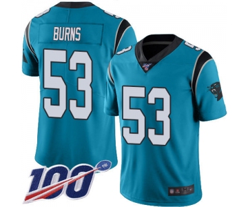 Nike Panthers #53 Brian Burns Blue Men's Stitched NFL Limited Rush 100th Season Jersey