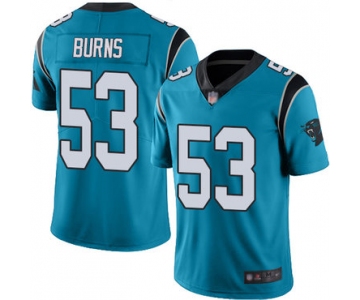 Panthers #53 Brian Burns Blue Youth Stitched Football Limited Rush Jersey