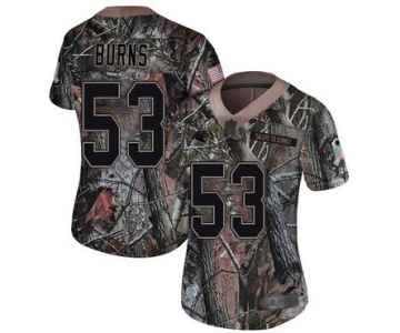 Panthers #53 Brian Burns Camo Women's Stitched Football Limited Rush Realtree Jersey