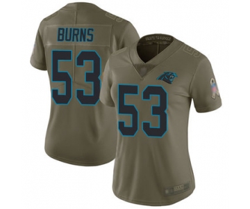 Panthers #53 Brian Burns Olive Women's Stitched Football Limited 2017 Salute to Service Jersey