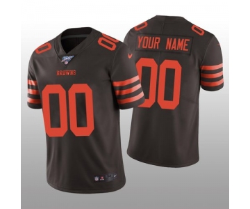 Men's Cleveland Browns Custom Brown Color Rush Limited 100th Season Jersey