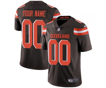 Men's Nike Cleveland Browns Brown Customized Vapor Untouchable Player Limited Jersey
