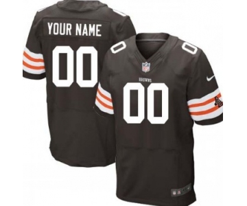 Men's Nike Cleveland Browns Customized Brown Elite Jersey