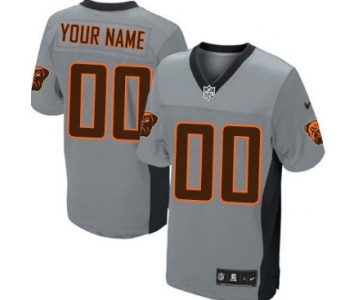 Men's Nike Cleveland Browns Customized Gray Shadow Elite Jersey