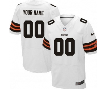 Men's Nike Cleveland Browns Customized White Elite Jersey