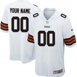 Men's Nike Cleveland Browns Customized White Game Jersey