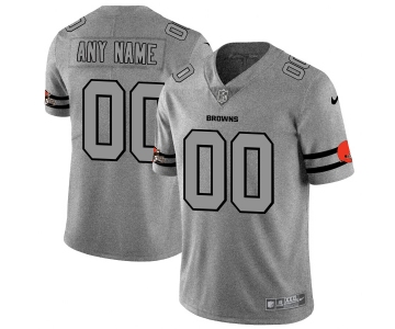 Nike Browns Customized 2019 Gray Gridiron Gray Vapor Untouchable Limited Jersey