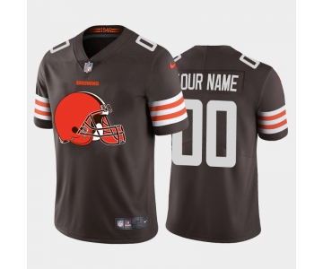 Nike Cleveland Browns Customized Brown Team Big Logo Vapor Untouchable Limited Jersey