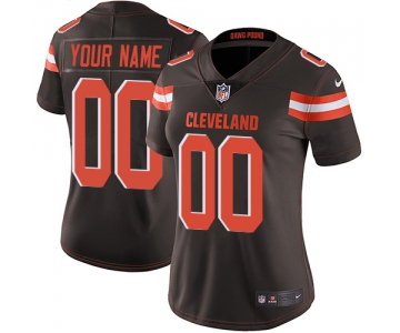 Women's Cleveland Browns Home Brown Customized Vapor Untouchable Player Limited Jersey