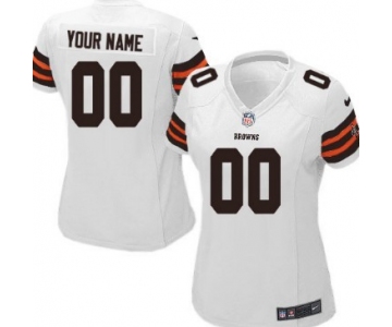 Women's Nike Cleveland Browns Customized White Game Jersey