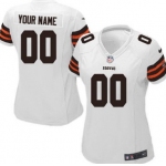 Women's Nike Cleveland Browns Customized White Limited Jersey