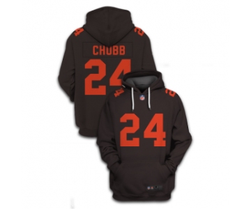 Men's Cleveland Browns #24 Nick Chubb Brown 2021 Pullover Hoodie