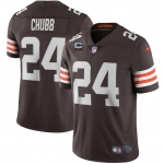 Men's Womens Youth Kids Cleveland Browns #24 Nick Chubb Brown With 1-star C Patch Vapor Untouchable Limited NFL Stitched Jersey