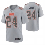 Men's Womens Youth Kids Cleveland Browns #24 Nick Chubb Gray Atmosphere Game Jersey