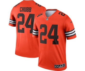 Men's Womens Youth Kids Cleveland Browns #24 Nick Chubb Nike Orange Inverted Legend Jersey