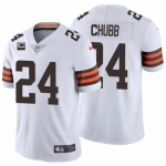 Men's Womens Youth Kids Cleveland Browns #24 Nick Chubb White With 1-star C Patch Vapor Untouchable Limited NFL Stitched Jersey