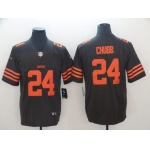 Nike Browns 24 Nick Chubb Brown Color Rush Limited Jersey