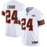 Nike Browns 24 Nick Chubb White 1946 Collection Alternate Vapor Limited Jersey