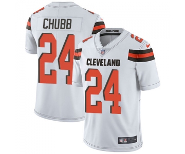 Nike Browns #24 Nick Chubb White Men's Stitched NFL Vapor Untouchable Limited Jersey