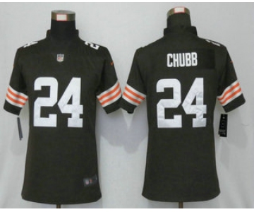 Women's Cleveland Browns #24 Nick Chubb Brown 2020 NEW Vapor Untouchable Stitched NFL Nike Limited Jersey