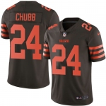 Youth Nike Browns 24 Nick Chubb Brown Stitched NFL Limited Rush Jersey