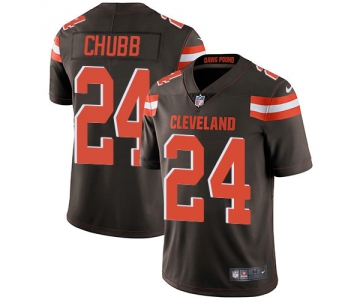 Youth Nike Browns 24 Nick Chubb Brown Team Color Stitched NFL Vapor Untouchable Limited Jersey