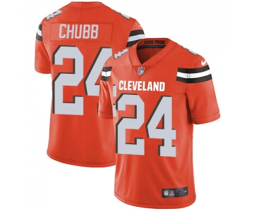 Youth Nike Browns 24 Nick Chubb Orange Alternate Stitched NFL Vapor Untouchable Limited Jersey