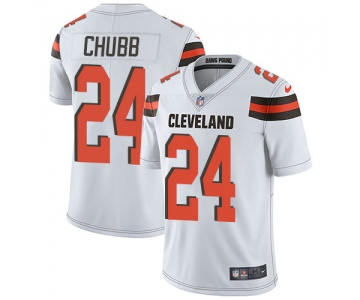 Youth Nike Browns 24 Nick Chubb White Stitched NFL Vapor Untouchable Limited Jersey