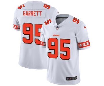 Cleveland Browns #95 Myles Garrett Nike White Team Logo Vapor Limited NFL Jersey