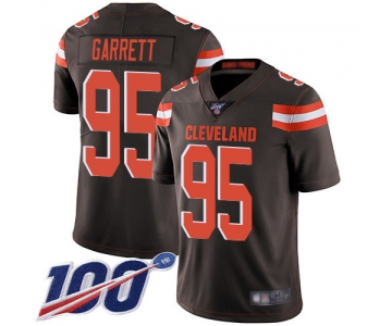 Nike Browns #95 Myles Garrett Brown Team Color Men's Stitched NFL 100th Season Vapor Limited Jersey