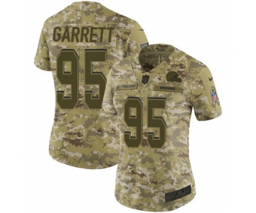 Nike Browns #95 Myles Garrett Camo Women's Stitched NFL Limited 2018 Salute to Service Jersey