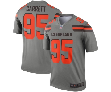 Nike Cleveland Browns 95 Myles Garrett Gray Inverted Legend Jersey