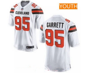 Youth 2017 NFL Draft Cleveland Browns #95 Myles Garrett White Road Stitched NFL Nike Game Jersey