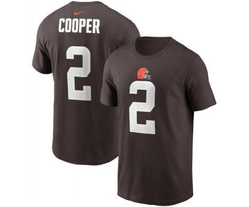 Men's Cleveland Browns #2 Amari Cooper 2022 Brown Name & Number T-Shirt