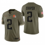 Men's Womens Youth Kids Cleveland Browns #2 Amari Cooper Olive 2023 Salute To Service Limited Nike Jersey