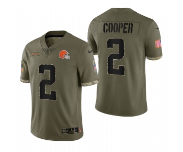 Men's Womens Youth Kids Cleveland Browns #2 Amari Cooper Olive 2023 Salute To Service Limited Nike Jersey