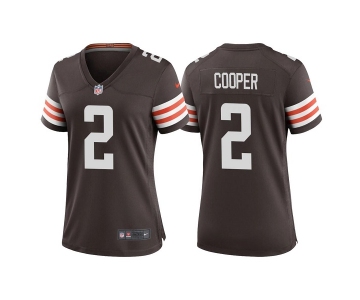 Women's Cleveland Browns #2 Amari Cooper Brown Vapor Untouchable Limited Stitched Jersey(Run Small)