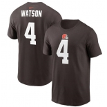 Men's Cleveland Browns #4 Deshaun Watson 2022 Brown Name & Number T-Shirt