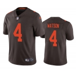 Men's Cleveland Browns #4 Deshaun Watson Brown Color Rush Vapor Untouchable Limited Stitched Jersey