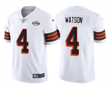 Men's Cleveland Browns #4 Deshaun Watson White 1946 Collection Vapor Untouchable Limited Stitched Jersey