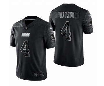 Men's Womens Youth Kids Cleveland Browns #4 Deshaun Watson Black RFLCTV Limited Nike Jersey