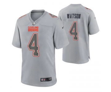 Men's Womens Youth Kids Cleveland Browns #4 Deshaun Watson Gray Atmosphere Game Jersey