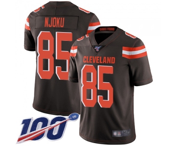 Nike Browns #85 David Njoku Brown Team Color Men's Stitched NFL 100th Season Vapor Limited Jersey