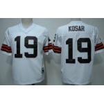 Cleveland Browns #19 Bernie Kosar White Short-Sleeved Throwback Jersey